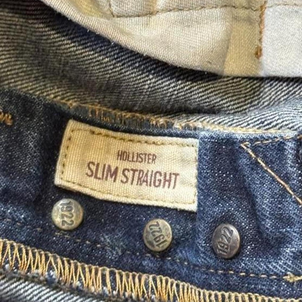 Hollister Slim Straight Jeans Mens 31x30 Blue Y2K Denim Pants - Picture 4 of 8